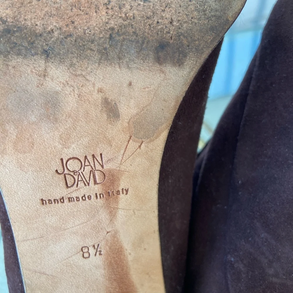 Joan David Shoes size 8.5 Brown Croc & Suede - Picture 7 of 10